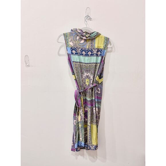 Etro Floral Printed Sleeveless Mini Dress w/ Ruffled Trim Multicolor Women EU 42 - Picture 2 of 3